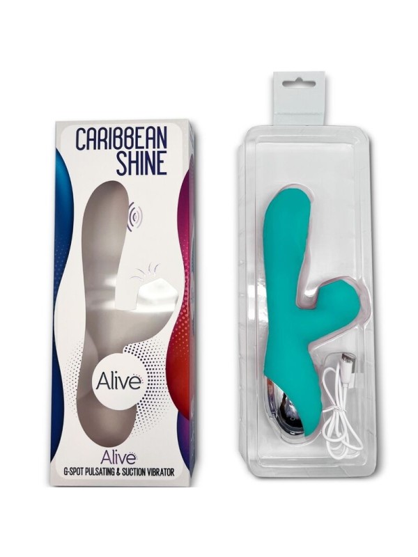 ALIVE - CARIBBEAN SHINE VIBRADOR & SUCCIONADOR AZUL