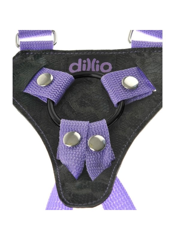 DILLIO - ARNES STRAP ON CON TIRANTES Y DILDO 17.8 CM