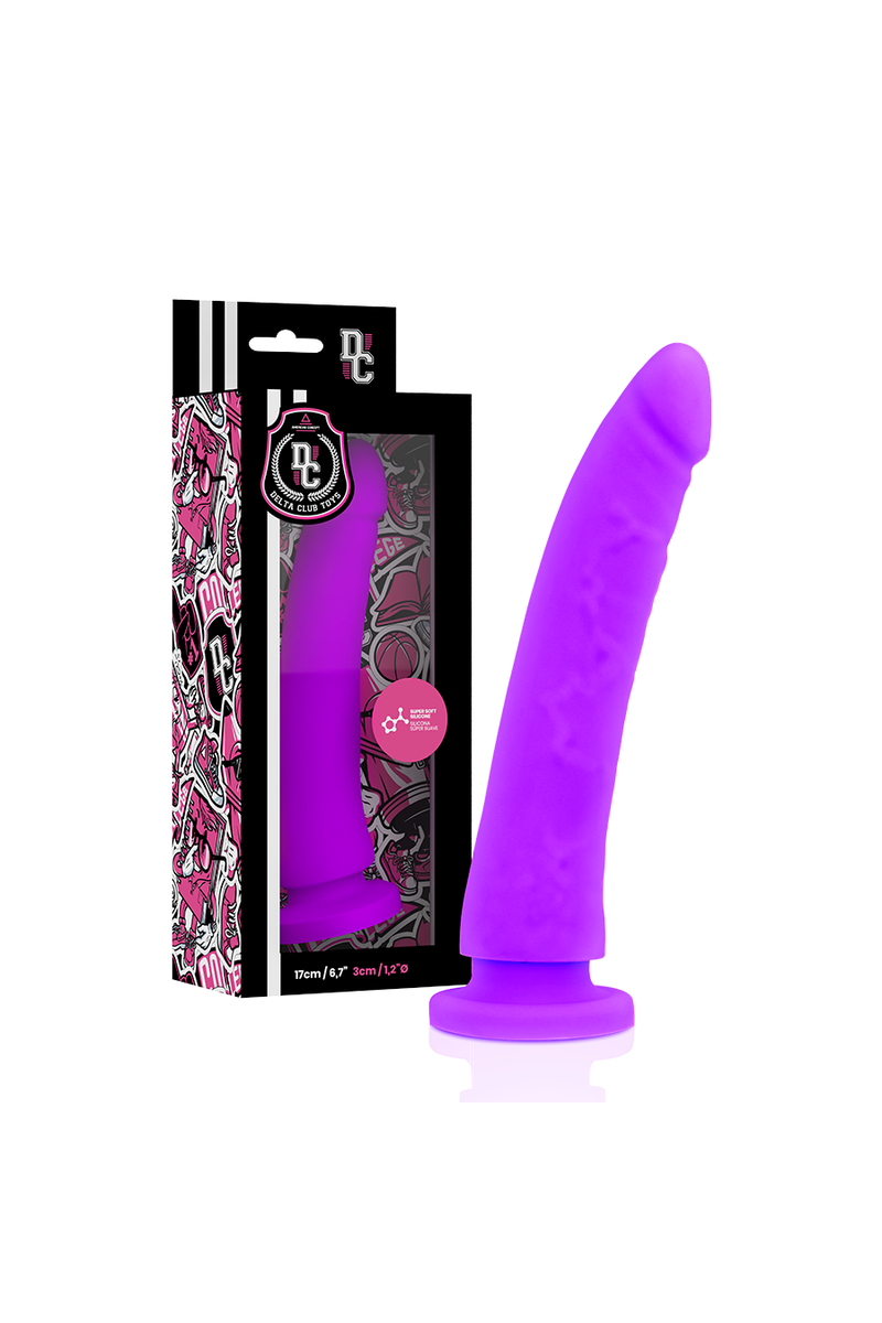 DELTA CLUB - TOYS ARNES + DILDO LILA SILICONA MEDICA 17 X 3 CM