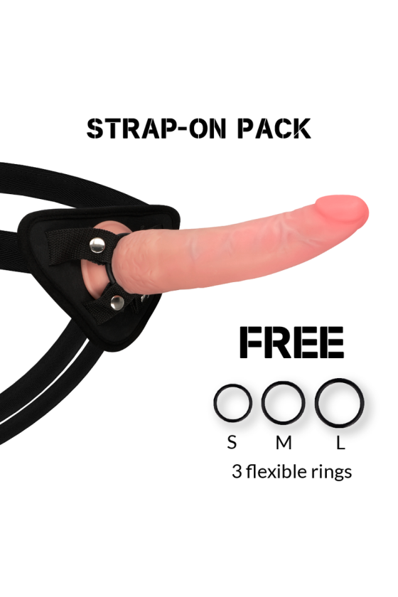 ROCKARMY - ARNÉS + DUAL DENSITY CRUSADER DILDO REALISTA 21,5CM