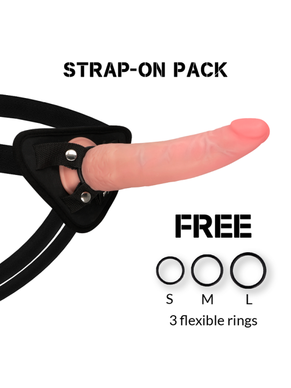 ROCKARMY - ARNÉS + DUAL DENSITY CRUSADER DILDO REALISTA 21,5CM