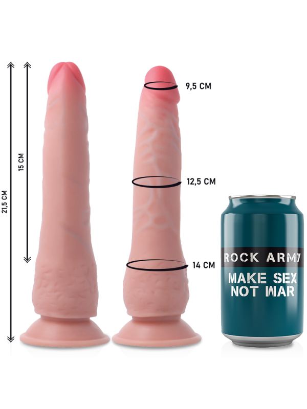 ROCKARMY - ARNÉS + DUAL DENSITY CRUSADER DILDO REALISTA 21,5CM