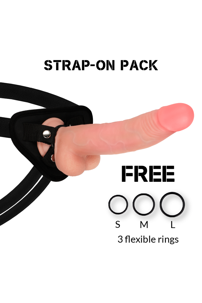 ROCKARMY - ARNÉS + DUAL DENSITY LEOPARD DILDO REALISTA 23 CM