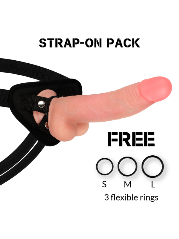 ROCKARMY - ARNÉS + DUAL DENSITY LEOPARD DILDO REALISTA 23 CM