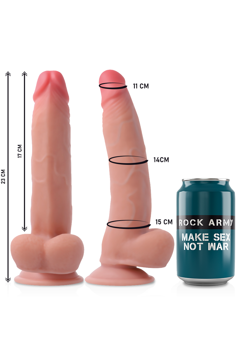 ROCKARMY - ARNÉS + DUAL DENSITY LEOPARD DILDO REALISTA 23 CM