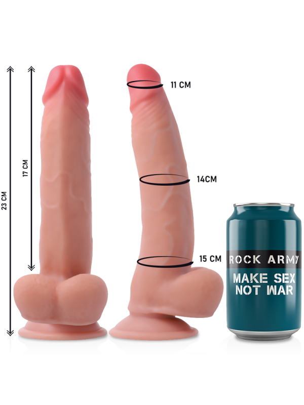 ROCKARMY - ARNÉS + DUAL DENSITY LEOPARD DILDO REALISTA 23 CM