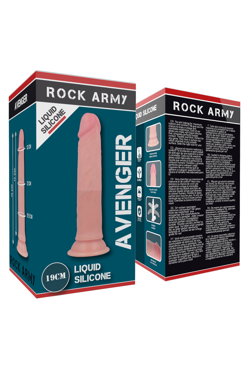 ROCKARMY - HARNESS + LIQUID SILICONE DILDO PREMIUM AVENGER 19CM