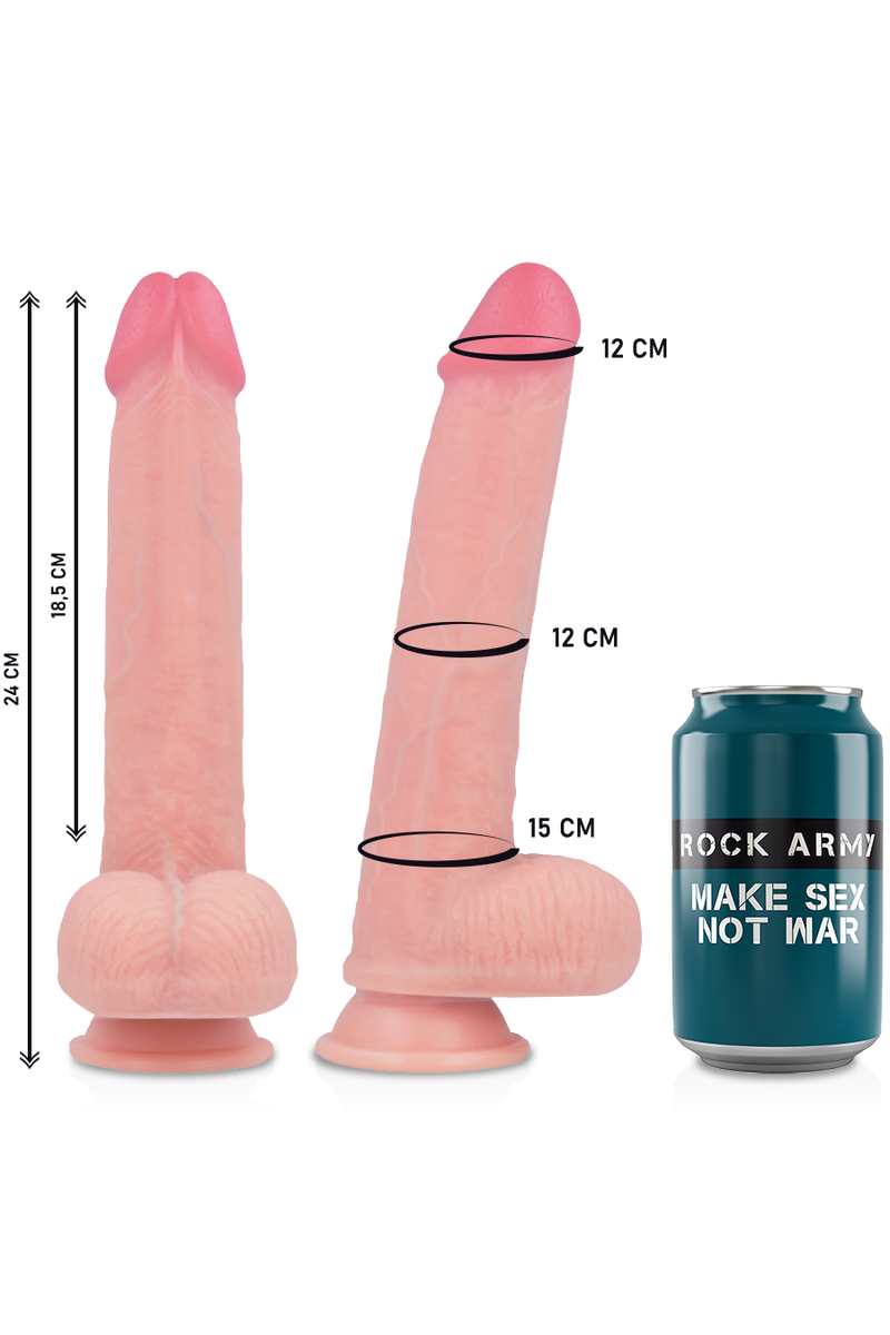 ROCKARMY - ARNÉS + LIQUID SILICONE DILDO PREMIUM KINGCOBRA 24CM