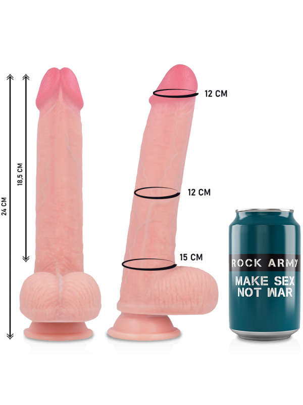 ROCKARMY - ARNÉS + LIQUID SILICONE DILDO PREMIUM KINGCOBRA 24CM