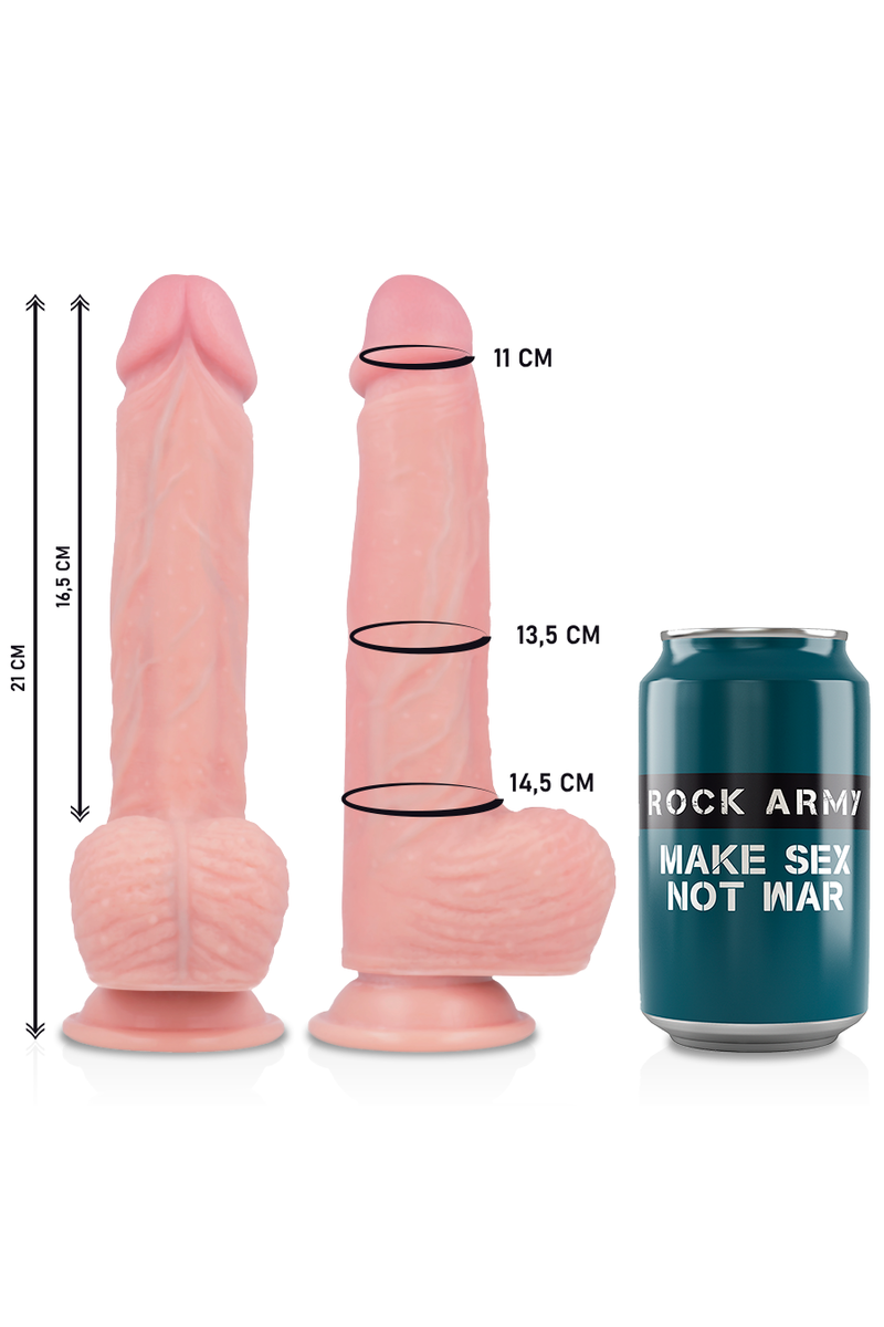 ROCKARMY - ARNÉS + LIQUID SILICONE DILDO PREMIUM SPITFIRE 21CM