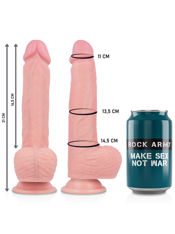 ROCKARMY - ARNÉS + LIQUID SILICONE DILDO PREMIUM SPITFIRE 21CM