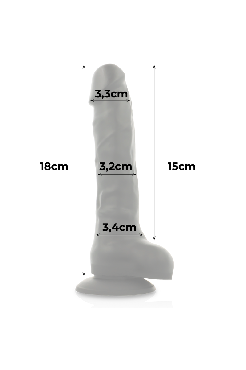 COCK MILLER - ARNES + SILICONA DENSITY COCKSIL ARTICULABLE NEGRO 18 CM