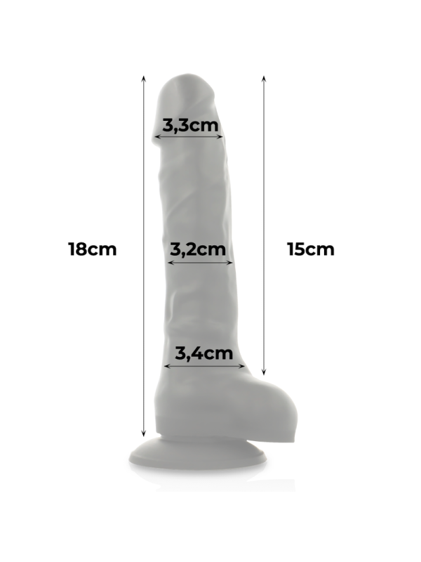 COCK MILLER - ARNES + SILICONA DENSITY COCKSIL ARTICULABLE NEGRO 18 CM