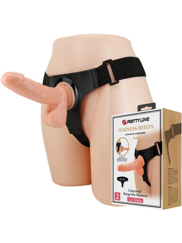 PRETTY LOVE - HARNESS BRIEFS ARNÉS UNIVERSAL CON DILDO