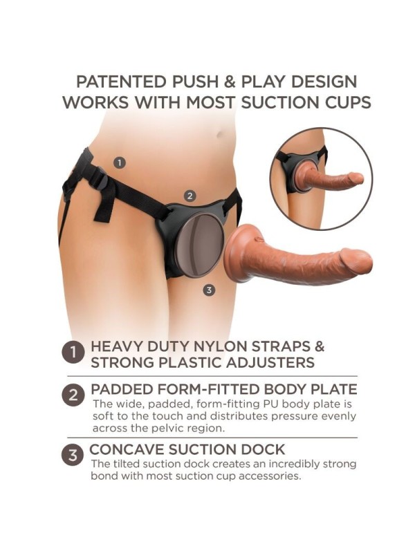 KING COCK - ELITE ARNES AJUSTABLE CONFORTABLE CON DILDO 17.8 CM