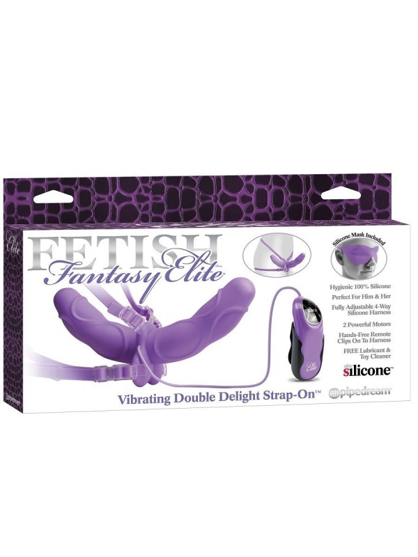 FETISH FANTASY ELITE - DOUBLE ARNES DOBLE VIBRADOR LILA 11.5CM