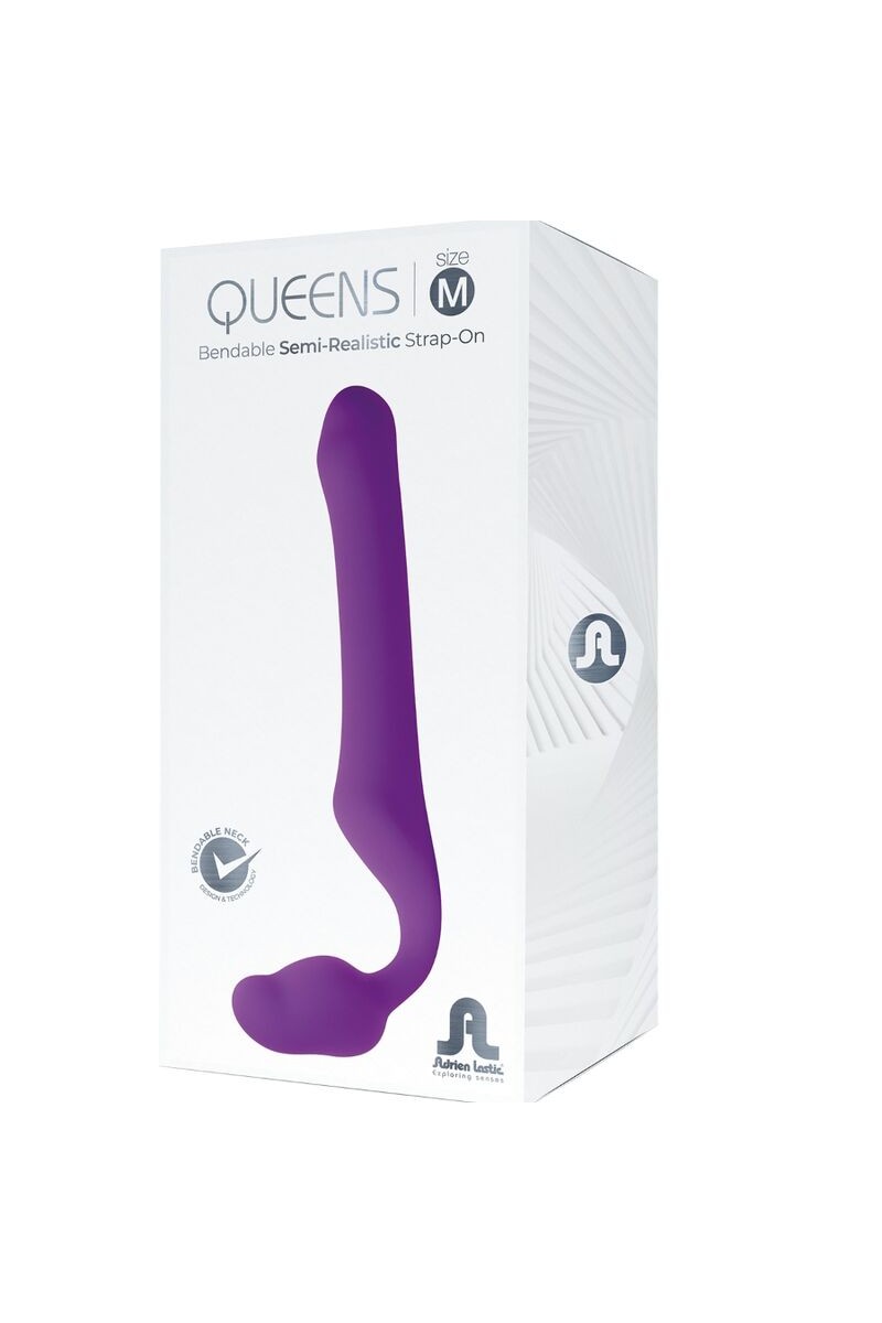 ADRIEN LASTIC - QUEENS STRAP-ON FLEXIBLE VIOLETA TALLA M