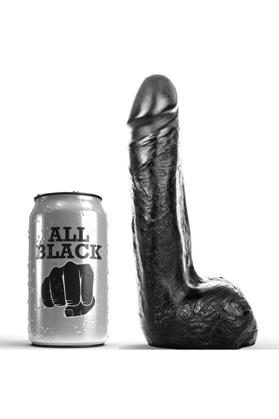 ALL BLACK - DILDO REALISTICO NEGRO SUAVE 20 CM