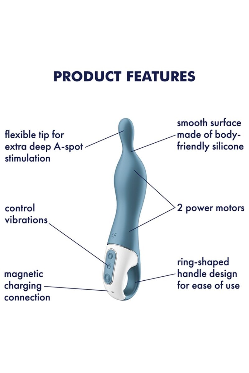 SATISFYER - AMAZING 1 VIBRADOR PUNTO A AZUL