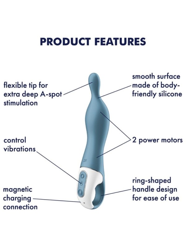 SATISFYER - AMAZING 1 VIBRADOR PUNTO A AZUL