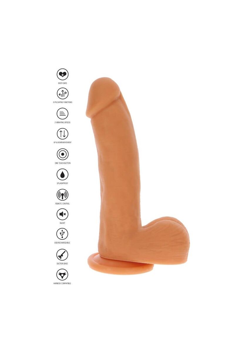 GET REAL - DILDO EMPUJE MAGNÉTICO PULSANTE NATURAL