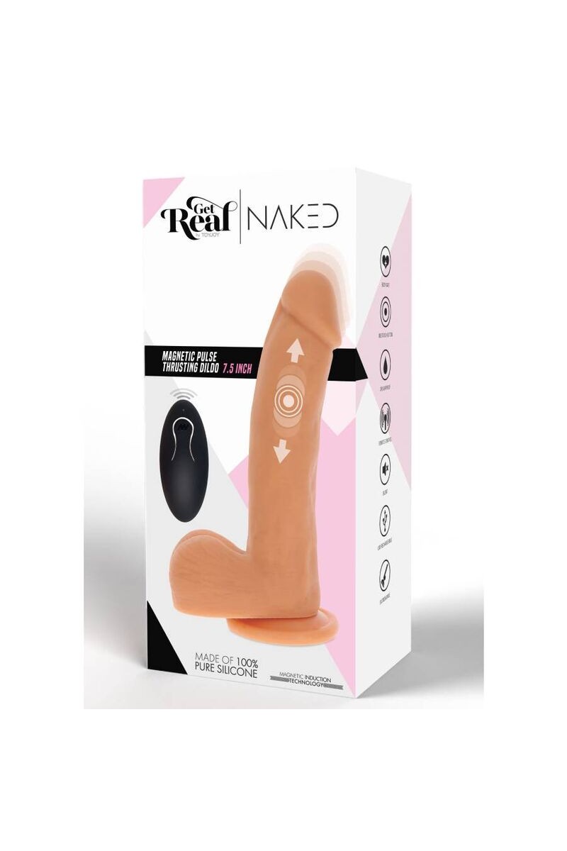 GET REAL - DILDO EMPUJE MAGNÉTICO PULSANTE NATURAL