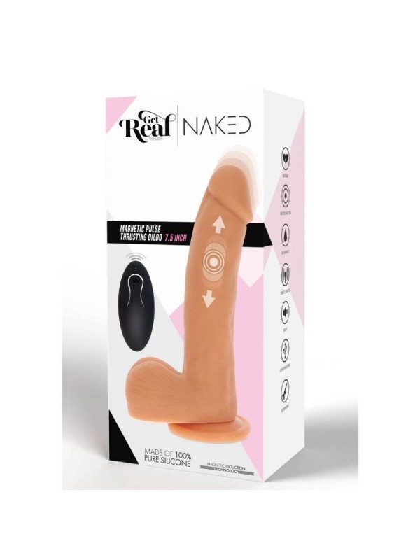 GET REAL - DILDO EMPUJE MAGNÉTICO PULSANTE NATURAL