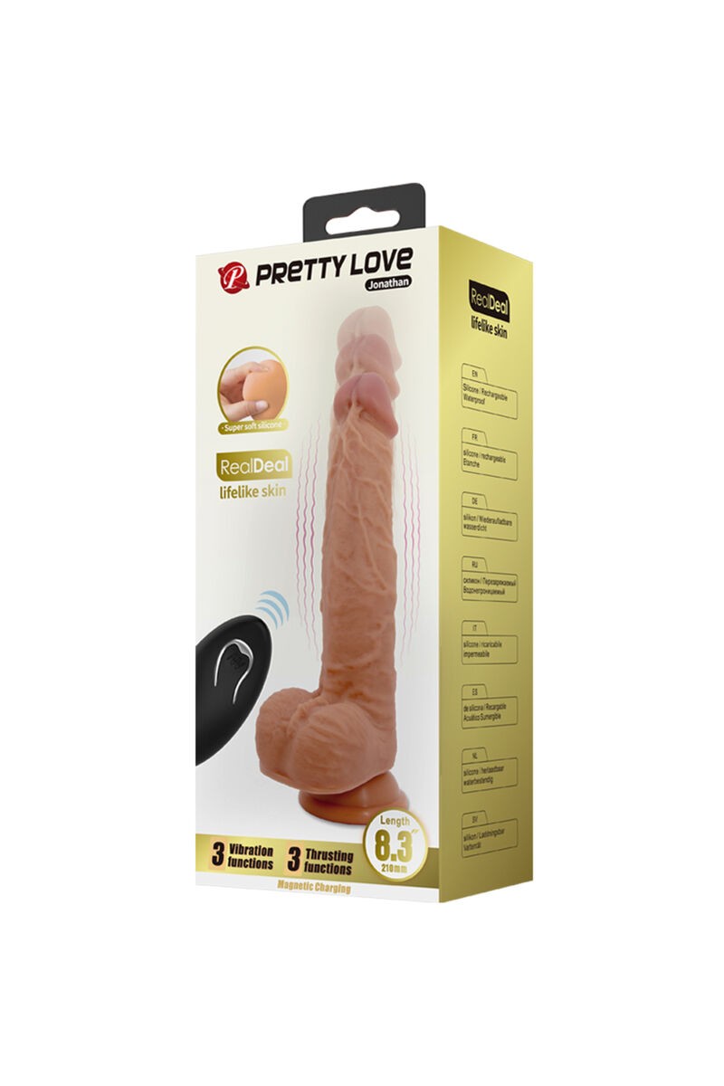 PRETTY LOVE - JONATHAN  SILICONA 3 VIBRACIONES 3 MEDIDAS REMOTO 21 CM