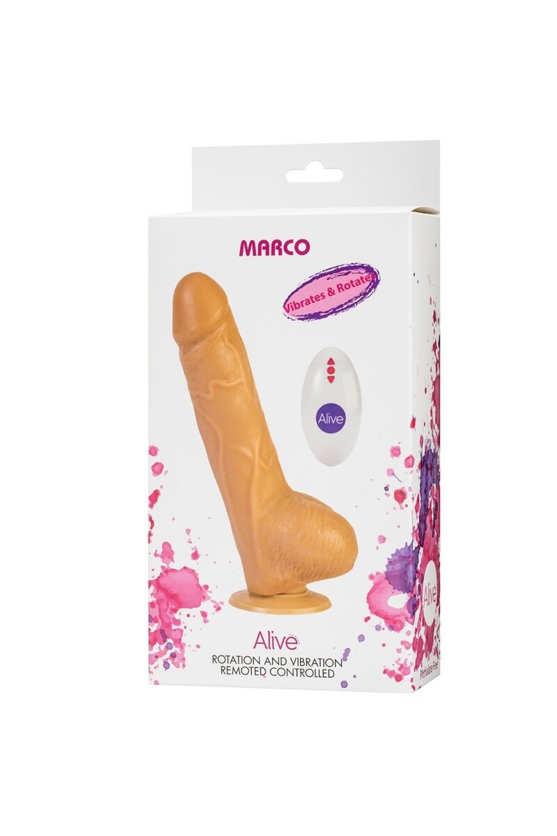 ALIVE - MARCO PENE REALISTICO VIBRADOR & ROTADOR CONTROL REMOTO 19 CM